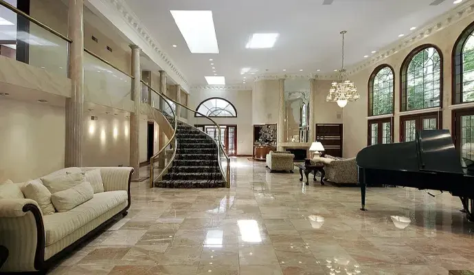 Clean stone floor
