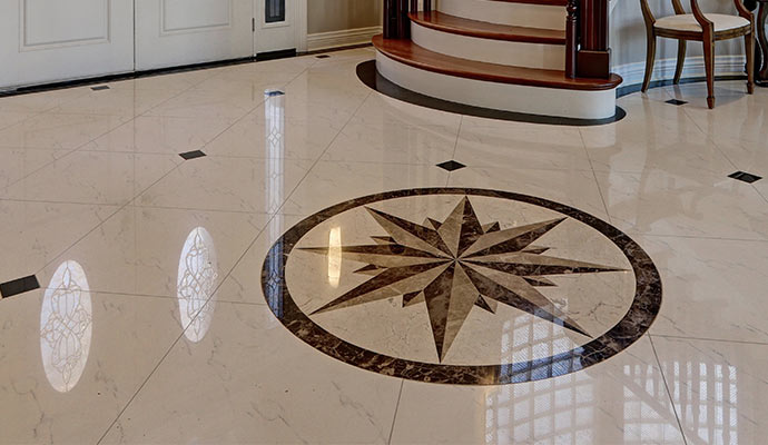 Polished marble floor Polished marble floor