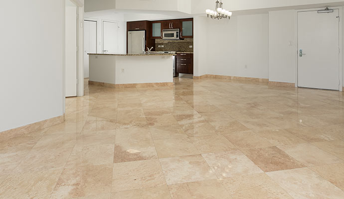 Polished travertine floor Polished travertine floor
