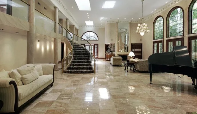 Clean stone floor