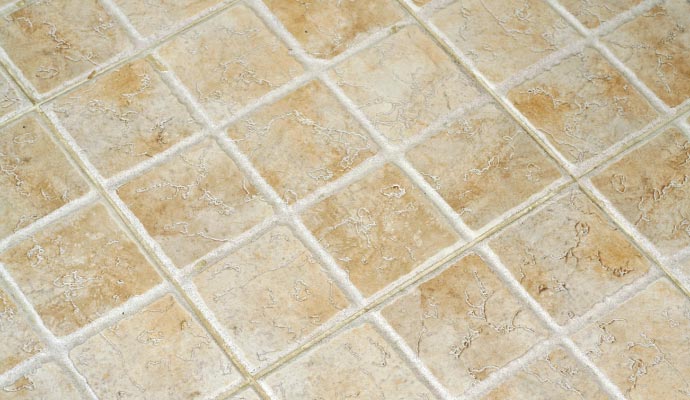 Freshly sealed grout